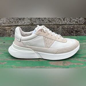 Clarks Mens Craft Pace White Leather Active Shoes Size 8.5 Sneakers Lace Up